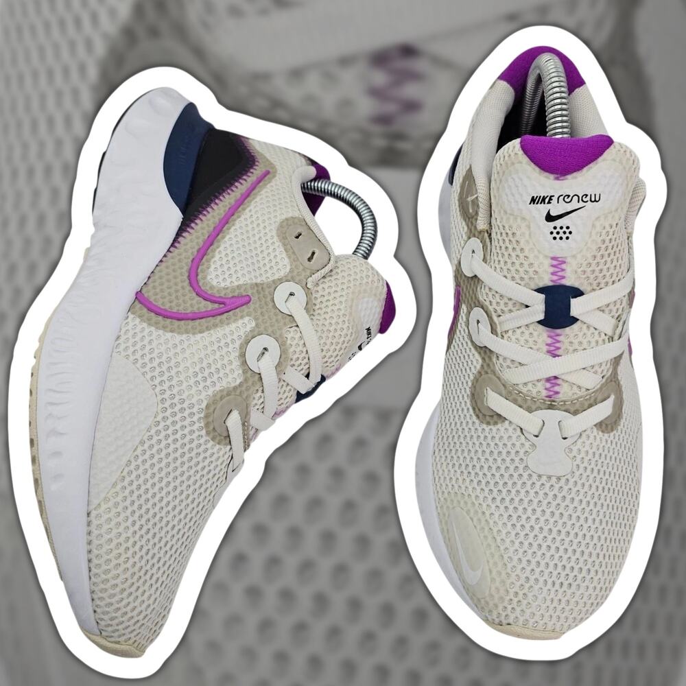 Nike Renew Run Platinum Tint Vivid Purple Womens 8.5 Running Shoes Sneakers Pink